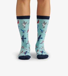 Calcetines de Hombre, Cómodos, con Estampado Digital de Aves, Color Azul Claro, de Algodón y Elastano, Tejidos, Transpirables, para Uso Diario, Estilo Primavera - Product Image 2