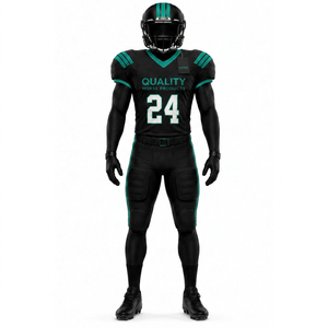 Uniforme de football américain personnalisé haut de gamme pour hommes, manches courtes, 100% polyester, respirant et à séchage rapide, logos personnalisés - Product Image 1