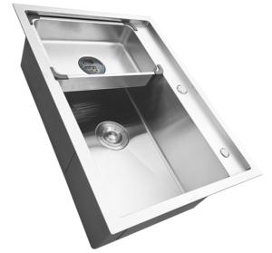 Fregadero de cocina de acero inoxidable cepillado EM 7248 de un solo tazón 304 forma rectangular hecho a mano Vietnam diseño de un agujero garantía de 3 años - Product Image 3