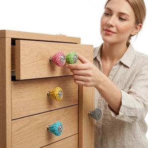Handmade <b>Brass</b> Cotton Cord Woven Cabinet Knobs Shape Modern Design for Kitchen Hospital Use Drawer Pull Handle Easy Installation - Product Image 4