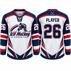 Maillots de hockey sur glace personnalisés sublimés, col en V, manches longues, pour joueur adulte (taille 26), en maille respirante, toutes saisons - Product Image 6