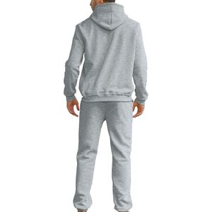 Men's Casual Cotton <b>Track</b> <b>Suit</b> with Hood Top Trending New Arrival Plain Tracksuit Customized Winter Top and Bottom Set - Product Image 2