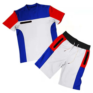 Ensemble de t-shirts sportifs pour hommes, col rond, séchage rapide, polyester et élasthanne, vêtements décontractés d'été - Product Image 4