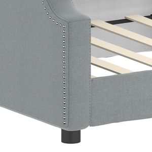Cama Nido Individual de Madera Maciza con Tela Gris Claro (100% Poliéster) y Estructura Metálica, Sofá Cama - Product Image 6
