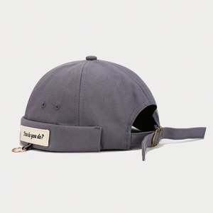 Gorras Deportivas Retro sin Visera para Mujer, Versión Coreana, con Anillo de Hierro y Letras, Gorra Docker de Moda Hip Hop para Hombre y Mujer - Product Image 5