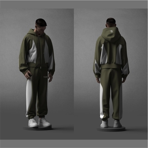 Chándal Oversize de Algodón con Paneles de Felpa para Hombre - Product Image 5