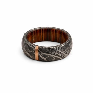 Anillo de Acero de Damasco Hecho a Mano Personalizado Jexmoo con Impresión Digital y Caja de Anillo, Regalo Perfecto para el Día del Padre para Esposo o Novio - Product Image 2
