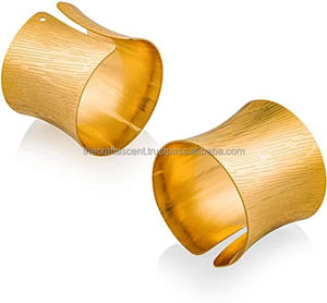 Anneaux de serviette en aluminium écologiques en gros, style américain, minimalistes, faits à la main, finition polie, décoration de table pour mariage et fête - Product Image 2