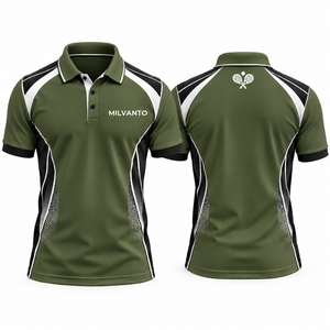 Camiseta de Polo Personalizada Olive para Pickleball y Pádel para Hombre |   Ropa Deportiva de Alto Rendimiento para Deportes de Raqueta, Transpirable y de Secado Rápido - Product Image 1