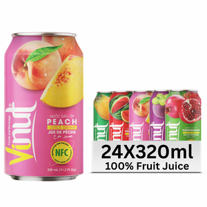 Jus de pêche VINUT 330ml sans sucre, boisson saine, prix usine, marque privée, échantillon gratuit - Product Image 1