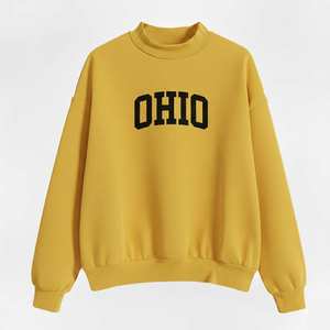 Sudadera Oversize Relajada de Invierno con Cuello Alto y Logotipo Personalizado para Mujer, de Poliéster/Algodón, Servicio OEM Personalizable - Product Image 1