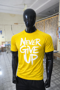 T-shirt de sport pour hommes Never Give Up Gym, T-shirt de motivation pour l'entraînement physique, respirant, pour la musculation, vêtements de sport - Product Image 5
