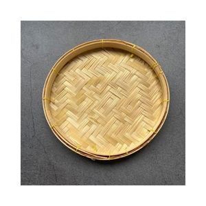 Panier de rangement ovale en bambou tressé à la main, plateau à fruits tissé, organisateur multifonction écologique pour le rangement des aliments dans la cuisine - Product Image 1