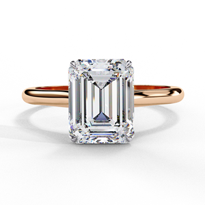 1.50ct <b>Emerald</b> Cut Lab Grown E VVS Certified IGI Diamond 925 <b>Silver</b> Gold Plated Trendy Engagement <b>Ring</b> - Product Image 4