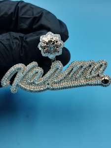 Colgante de Letra Personalizado de Lujo Estilo Hip Hop con Moissanita, Plata 925, Totalmente Cubierto de Piedras, Colgante con Inicial Personalizada, Regalos - Product Image 2