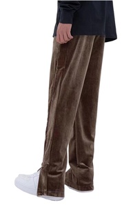 2025 hommes XL taille Streetwear Flare pantalon séchage rapide velours avec Logo décoration patchs plat avant plaine teint lavé Technique - Product Image 4