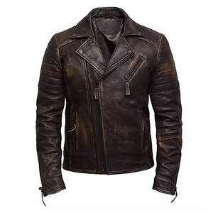 Chaqueta de cuero estilo motero para hombre, ropa de abrigo de invierno, chaqueta de cuero de moda para hombre, hecha en Pakistán. - Product Image 1