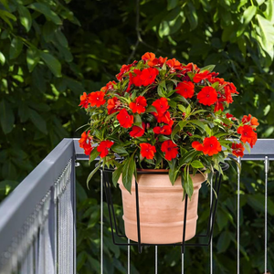 Support de panier de fleurs en fer noir réglable pour pots de fleurs, balcon, fenêtre, jardin, patio, extérieur - Product Image 2