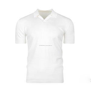 Camisas Polo de Punto Blancas de Manga Corta para Hombre, Estilo Veraniego, Fabricadas en Fábrica - Product Image 3