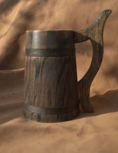 Vintage Wooden Handmade Eco-Friendly <b>Beer</b> Mug with Lid for Men Camping Travel Outdoor Engraved - Product Image 1