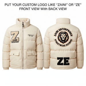 ZAINI <b>Men</b> Premium Camouflage <b>Long</b> Puffer <b>Jacket</b> 100% Polyester Worsted Fabric 500g Blue Quilted Panel Design Waterproof - Product Image 1