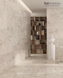Carrelage en porcelaine effet onyx poli MONT BLANC ONYX PULIDO |   Carrelage de luxe aspect marbre blanc premium - Product Image 1