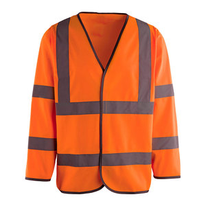 OEM Construction Men's Hi-Viz Yellow Reflective Tape Vest Safety Workwear Security High Visibility Vest <b>Jacket</b> For <b>Worker</b> - Product Image 1