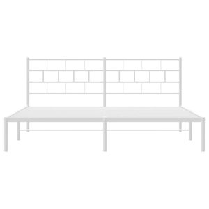 Telaio del letto in metallo 76 "x 79.9" bianco con testiera senza materasso - Product Image 5