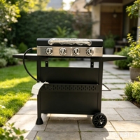 Barbecue au gaz propane de qualité supérieure pour l'extérieur, 4 brûleurs, avec brûleur latéral