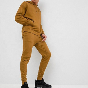 Ensembles de survêtements pour hommes 100 % coton de haute qualité, coupe classique, couleur unie, imperméables, écologiques, avec logo personnalisé positionné à l'avant, vente en gros - Product Image 5
