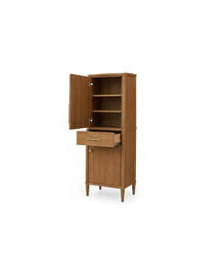 Meuble-lavabo moderne gain de place avec tiroirs en bois et portes de rangement – Mobilier élégant pour la maison, l'hôtel, l'appartement et l'hôpital - Product Image 4
