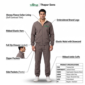 Ensemble de survêtement unisexe 2-en-1 avec veste, pantalon et short sans manches - Product Image 5