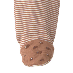 Mono de bebé con estampado adorable, cierre de cremallera y apliques en los pies, transpirable, ecológico, unisex, para todas las estaciones. - Product Image 6