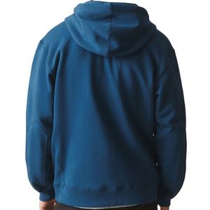 Nouveau bleu blanc uni surdimensionné goutte épaule fermeture éclair sweats à capuche 100% coton épais polaire motif régulier fabricants de vêtements - Product Image 2