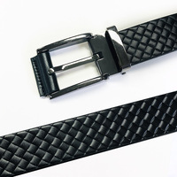 Cinturón de Cuero Genuino Italiano de 28 mm de Ancho y 110 cm de Largo, con Hebilla de Cuero Repujado HN04, Hecho en Corea
