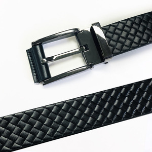 Italian Genuine Leather Width <b>28mm</b> Length 110cm Embossed Leather Pin Belt HN04 Made in Korea - Product Image 2