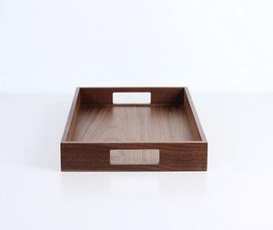 Plateau de service élégant en bois massif naturel avec poignées, ustensiles de cuisine, plateaux de service pour la maison et l'hôtel, pour les collations et les jus - Product Image 6