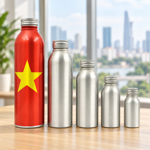 Botellas de Aluminio de Grado Alimenticio al por Mayor para Agua Mineral con Tapas de Rosca e Impresión Offset Personalizada - Product Image 2