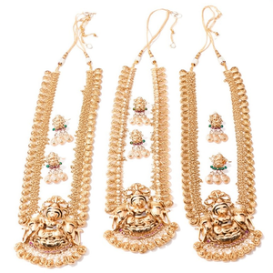 Luxury Antique Gold Plated <b>Bridal</b> <b>Jewelry</b> <b>Set</b> with Zircon Earrings - Product Image 3