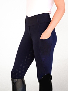 Culottes d'équitation athlétiques pour femmes, taille mi-haute, durables, absorbant la transpiration, avec poches pour téléphone, pour l'équitation, logo personnalisé - Product Image 1