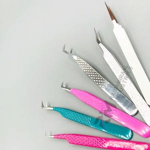 Pinzas de Precisión RMI de Acero Inoxidable para Pestañas, Antiestáticas, Punta Suave de 10 mm, Herramientas de Maquillaje, Extensión de Pestañas, Polvo Multicolor - Product Image 1