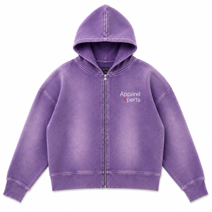 Sweat à capuche d'hiver pour homme OEM, fermeture éclair intégrale, logo personnalisé, style vintage délavé, en polaire, coupe oversize, polyester/coton - Product Image 3