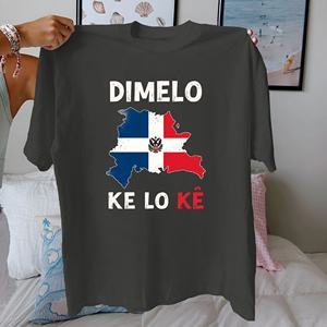 République dominicaine conception de la carte pur coton t-shirt pour femme coupe confortable - Product Image 1