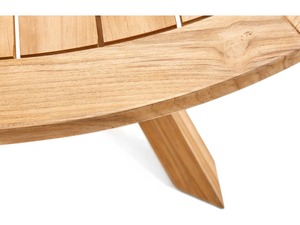 Modern <b>Round</b> Teak Wood Dining <b>Table</b> with X Base – Durable <b>Outdoor</b> Garden Furniture for Restaurant, Cafe & Hotel Wholesale - Product Image 3