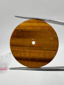 Esfera de Reloj A K Gems de Ojo de Tigre Natural, Parte Trasera Plana, 31.50mm, 0.9mm de Grosor, Pulida por un Lado, Modelo ETH-1042 - Product Image 2