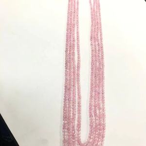 Collar de cuentas Rondelle facetadas de morganita de 4 hebras 4-8mm 22-24 pulgadas collar de cuentas de piedras preciosas de morganita declaración de mujer - Product Image 1