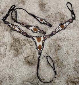 ชุดเครื่องหนังวัว100% ชุดอานม้าแบบตะวันตกดีไซน์แบบใช้มือมีสายรัดอกปกหน้าอก - Product Image 1