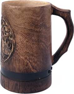 Mug en bois classique personnalisé fait à la main pour la maison, le bureau, l'hôtel, mug à bière en bois, mug à thé de qualité supérieure, grossiste d'Inde - Product Image 2