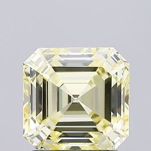 Pierre précieuse en vrac, étincelante, exquise, de luxe, pour la joaillerie fine, diamant de laboratoire de couleur jaune intense, taille émeraude, fantaisie, certifié CVD - Product Image 1