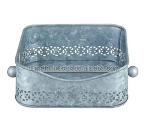 Quality Metal Made Square Shaped Napkin <b>Holder</b> with Galvanized Metal <b>Tissue</b> <b>Holder</b> For Table Decoration Customizable - Product Image 1